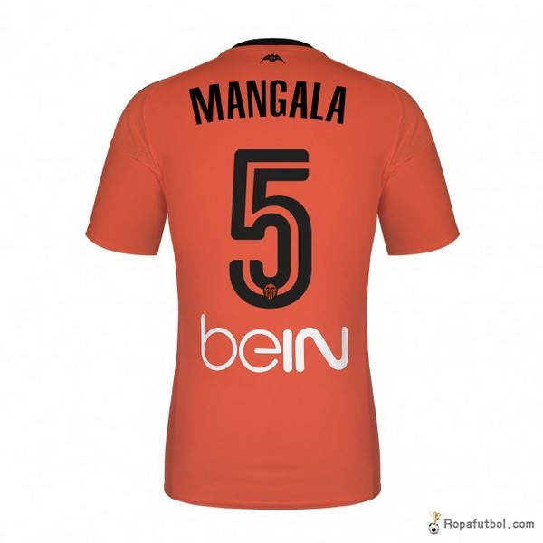 Camiseta Valencia Replica Tercera Ropa Mangala 2016/17 Naranja